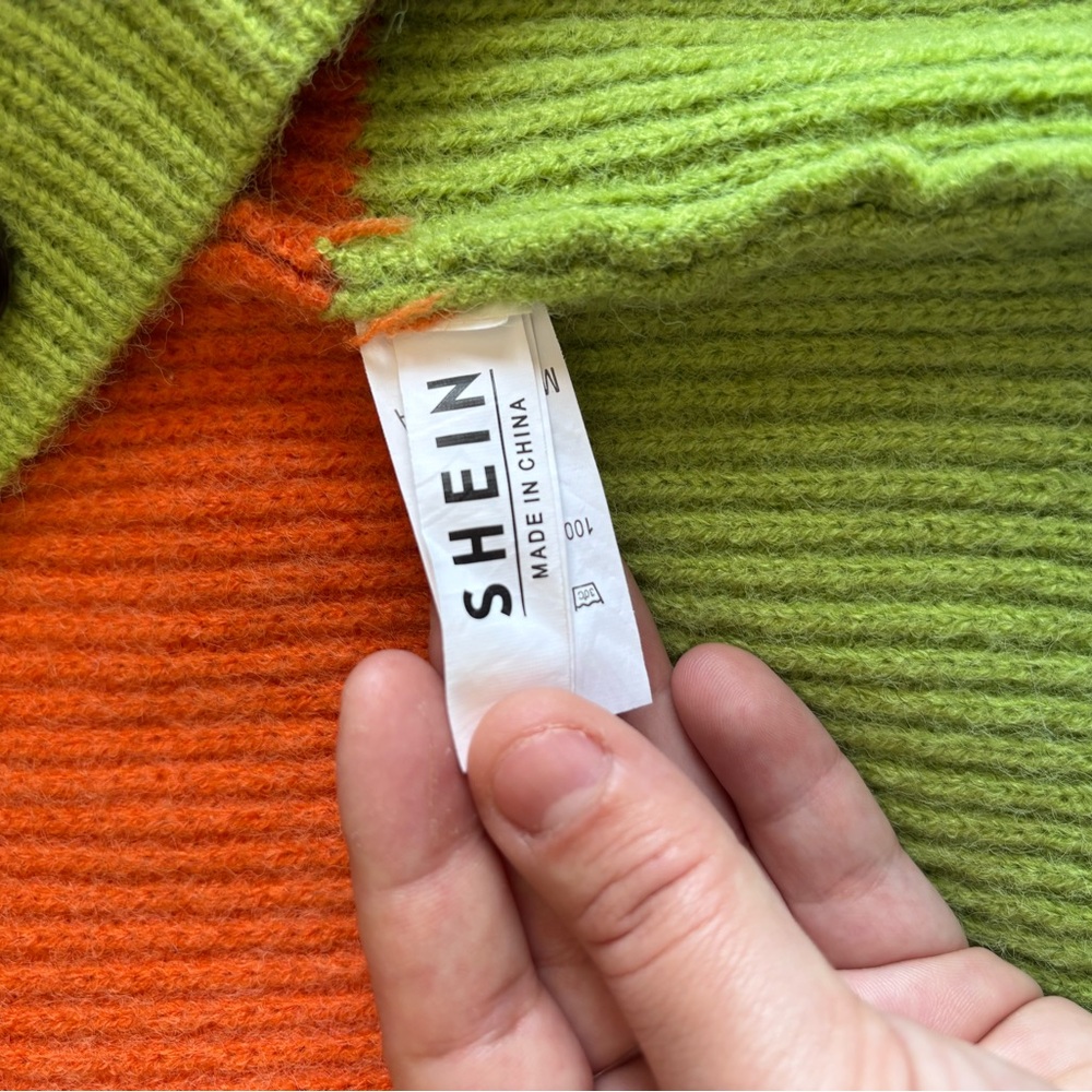 SHEIN One Size Colorblock Striped Knit Cardigan 🌈💚 - Picture 4 of 4